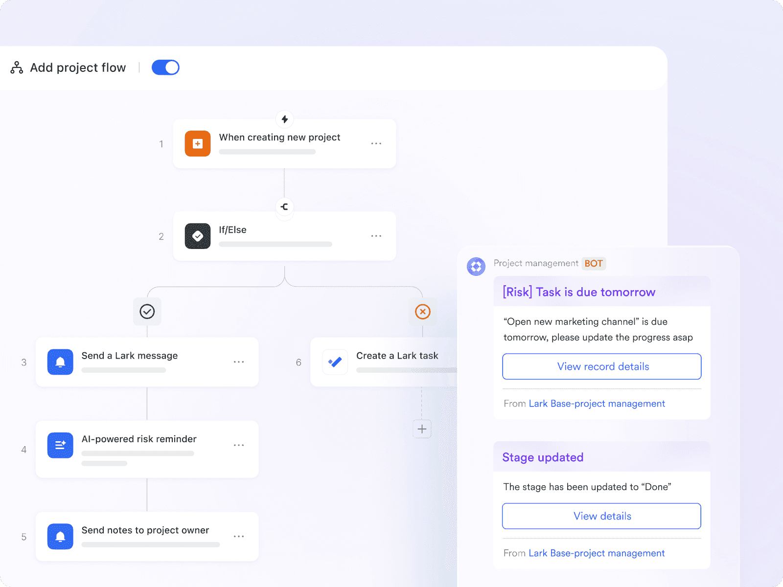 Automate tasks to avoid bottlenecks in Lark