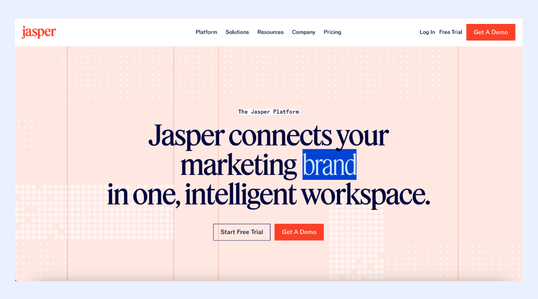 Interface of Jasper AI