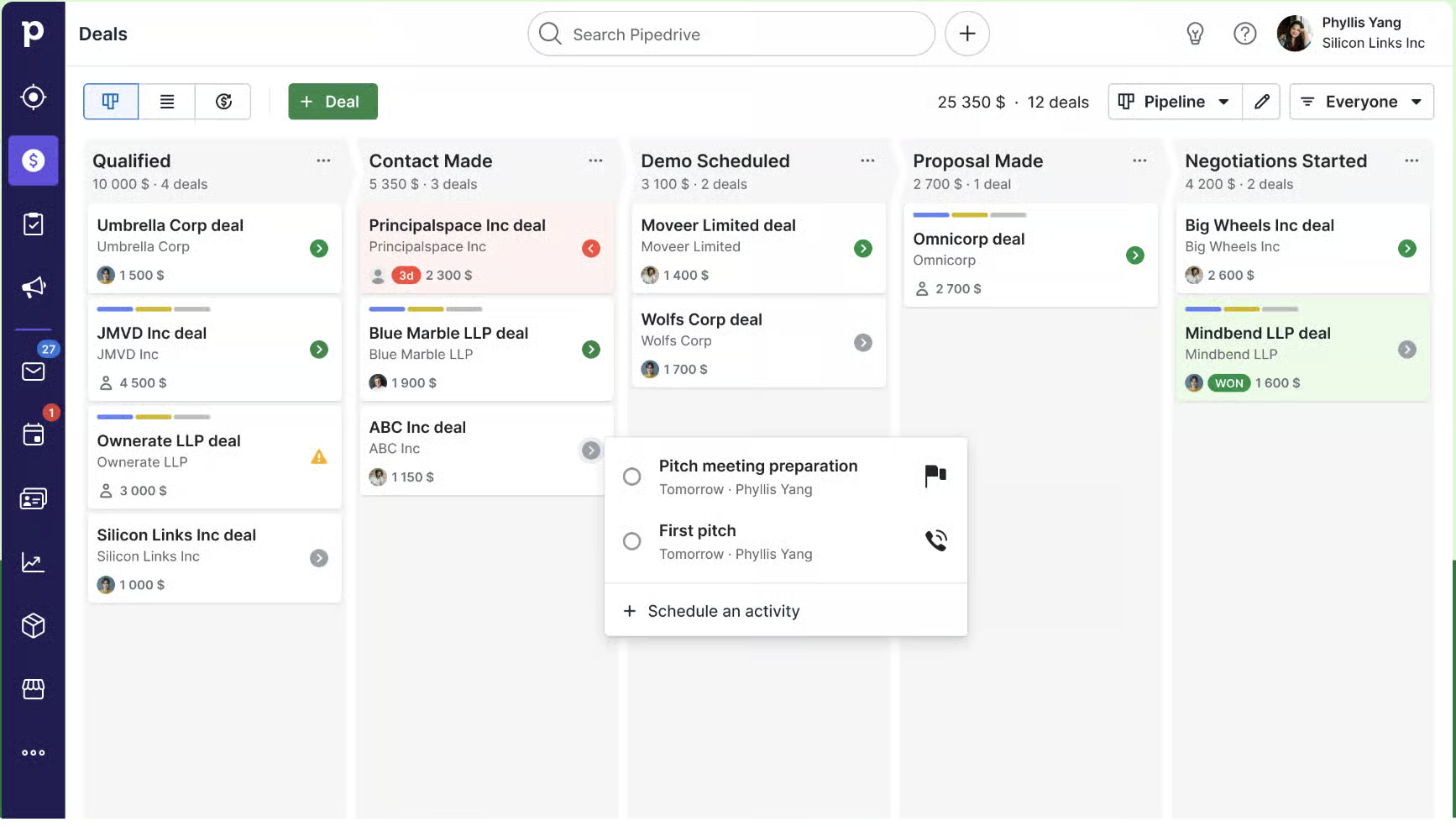Pipedrive CRM client portal